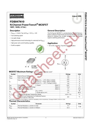 FDB047N10 datasheet  